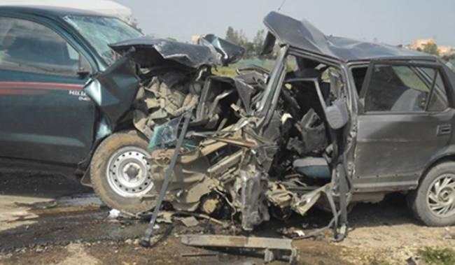 مقتل شخصان وإصابة 11 في تصادم 10 سيارات بالصحراوي